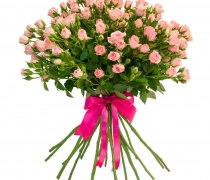Монобукет из розовой кустовой Кенийской розы